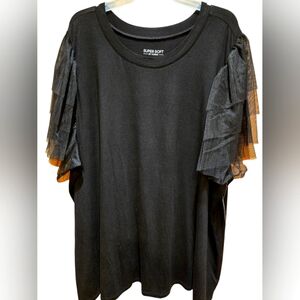 Torrid SuperSoft Tee with Tulle Sleeves 5X